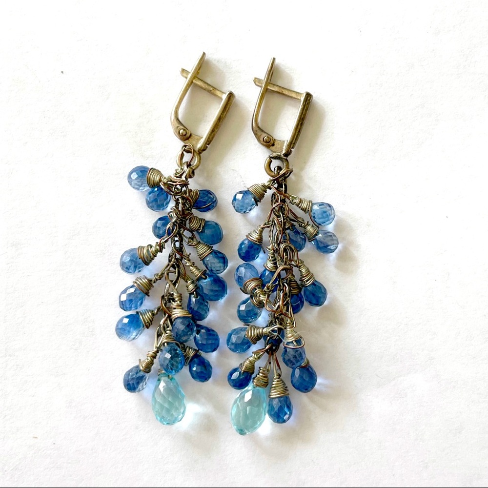 Kyanite silver earrings